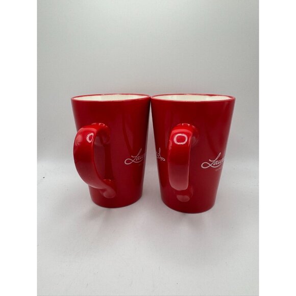 Two Brands Unlimited Laura Secord Coffee Mug Tea Cup Since 1913 Red Set of 2 - Picture 2 of 7